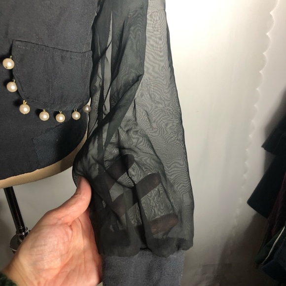 Women’s Vintage LeChateau Black Jacket with Faux Pearls. Size Small. - Picture 4 of 8